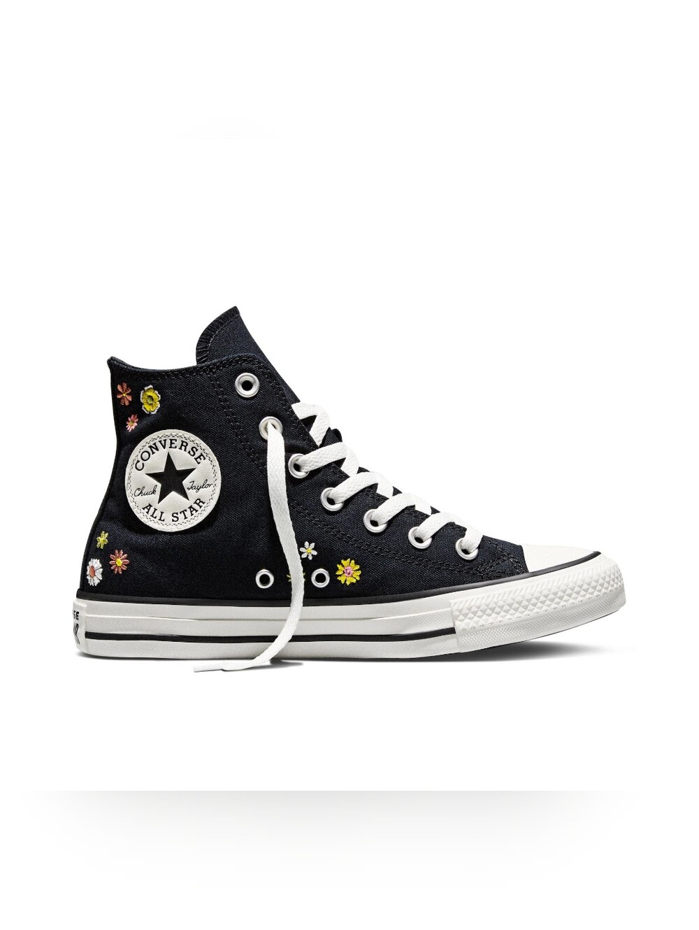 Converse Floral Embroidered High Top Canvas Sneaker